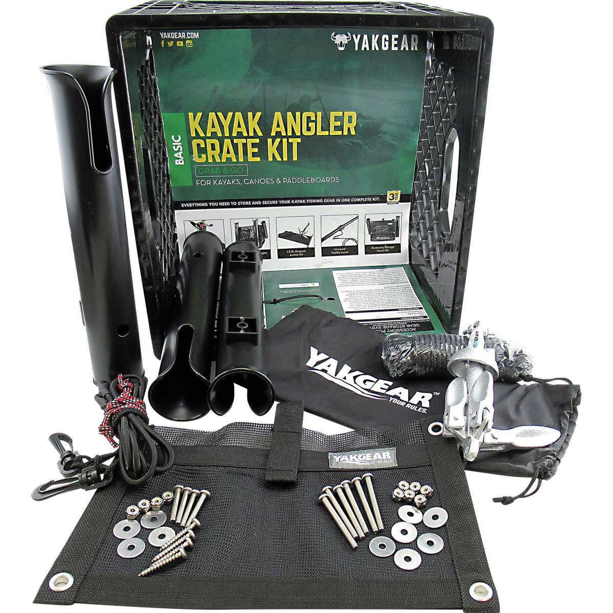 YakGear Kayak Angler Crate Kit - Basic