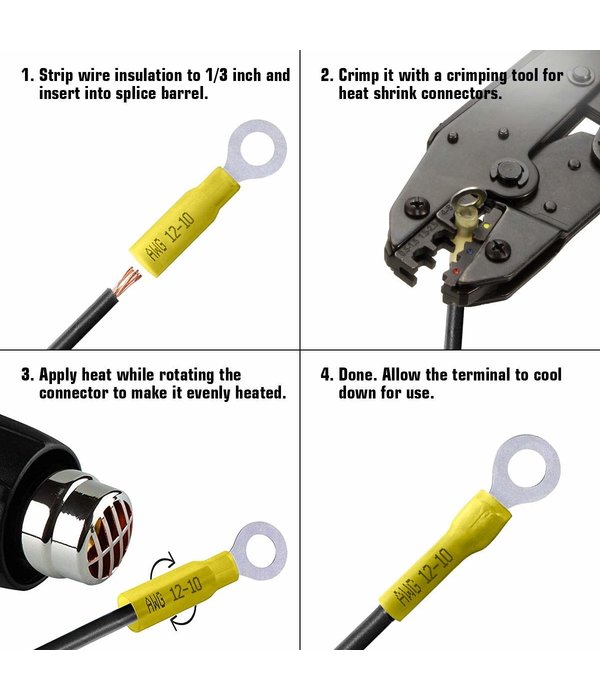 Heat Shrink Ring Terminals 3/8"