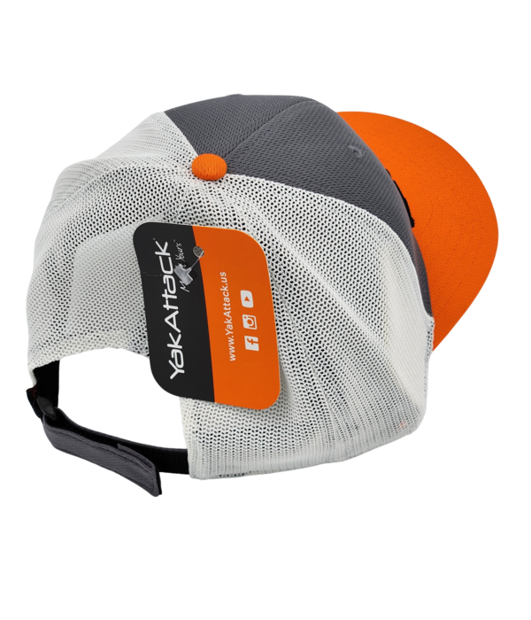 YakAttack "YakAttack" Logo Trucker Hat Orange/Grey