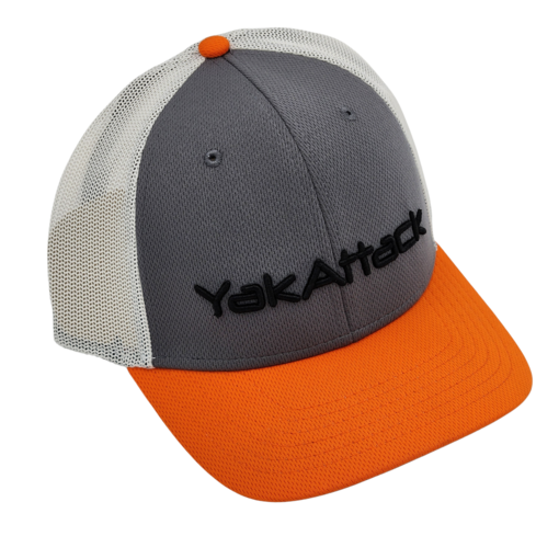 YakAttack "YakAttack" Logo Trucker Hat Orange/Grey