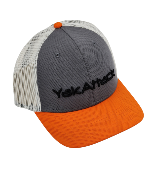 YakAttack "YakAttack" Logo Trucker Hat Orange/Grey