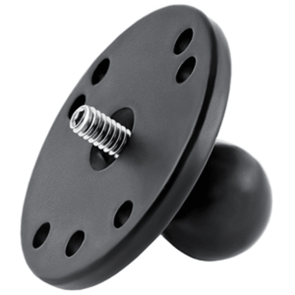 2.5" Round Base With 1" Ball & 1/4"-20 Male Post