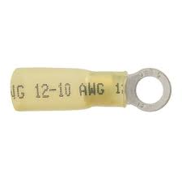 Heat Shrink Ring Terminals 12-10 Awg #10 Ring Yellow Terminal (Single)