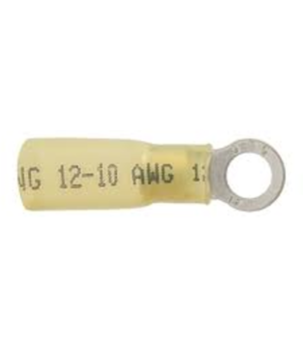 Heat Shrink Ring Terminals 12-10 Awg #10 Ring Yellow Terminal (Single)