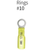 Heat Shrink Ring Terminals 12-10 Awg #10 Ring Yellow Terminal (Single)