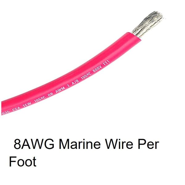 8 AWG Marine Grade Wire  Red ( Per Foot)