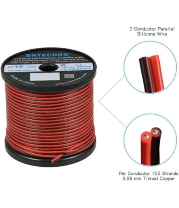 18 Gauge Wire - Two Conductor Power Wire - 18 AWG Power Wire - Per Foot