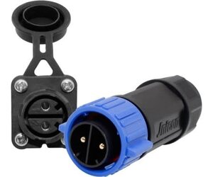 Waterproof Trolling Motor Plug & Receptacle M25-2PIn (12/24/36/48