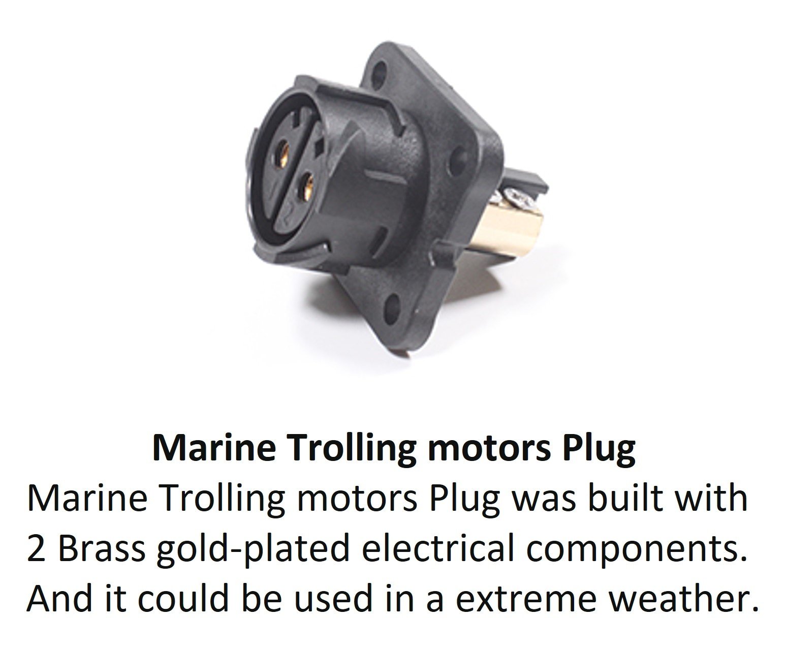 Trolling Motor Plug Receptacle Set For Marine Boat, Waterproof 12/24/36/48  Volt Trolling Motor Connector Kit For Down Rigger, Fishing Reel, DC Power
