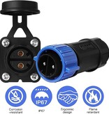 Waterproof Trolling Motor Plug & Receptacle M25-2PIn (12/24/36/48 Volts) (Pack Of 2)