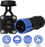 Waterproof Trolling Motor Plug & Receptacle M25-2PIn (12/24/36/48 Volts) (Pack Of 2)