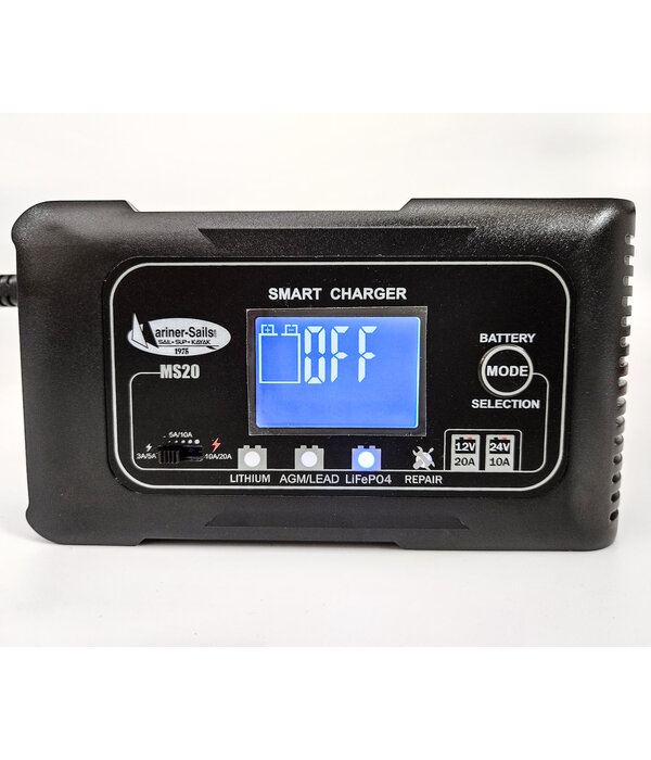 Mariner Sails Smart Charger 12V  5A-20A (Not For Use With 24V Batteries)