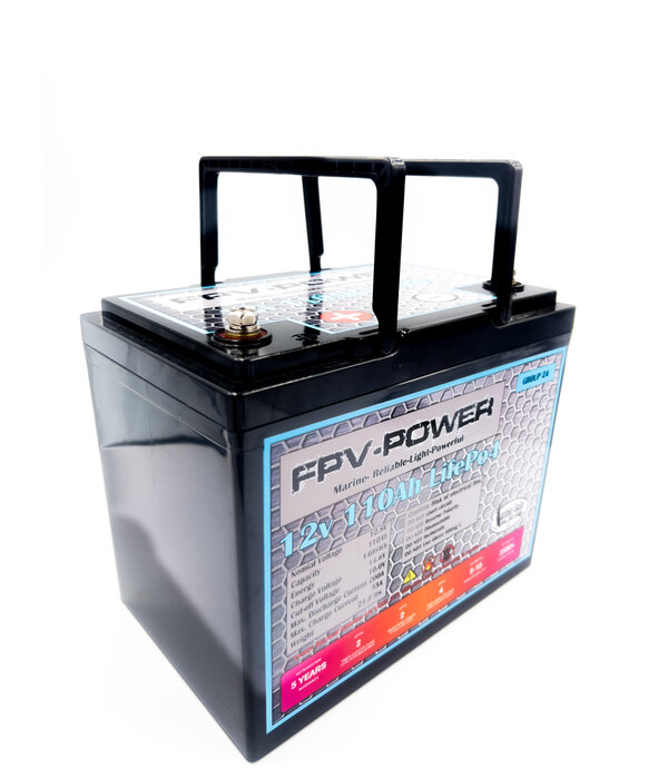 FPV-Power 12V 110Ah LiFePO4 Group 24 Lithium Battery