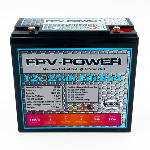FPV-Power 12V 25Ah LiFePO4 Deep Cycle Battery