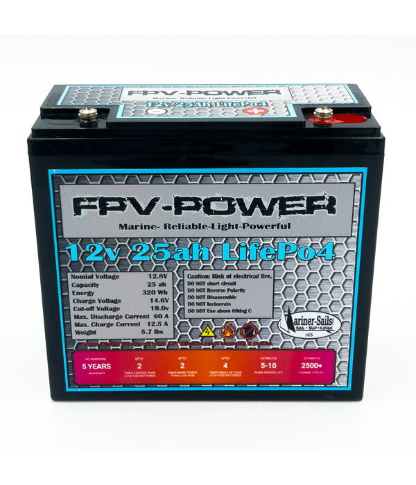 FPV-Power 12V 25Ah LifePo4 Deep Cycle Battery
