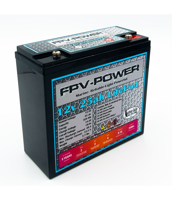 FPV-Power 12V 25Ah LifePo4 Deep Cycle Battery