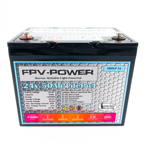 FPV-Power 24V 50Ah LiFePO4 Deep Cycle Battery