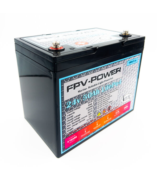 FPV-Power 24V 50Ah LifePo4 Deep Cycle Battery