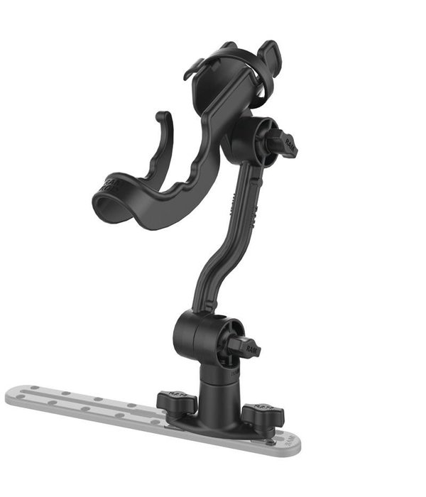 RAM Mounts RAM-ROD Rod Holder With Spline Post Extension Arm And Dual T-Bolt Track Base