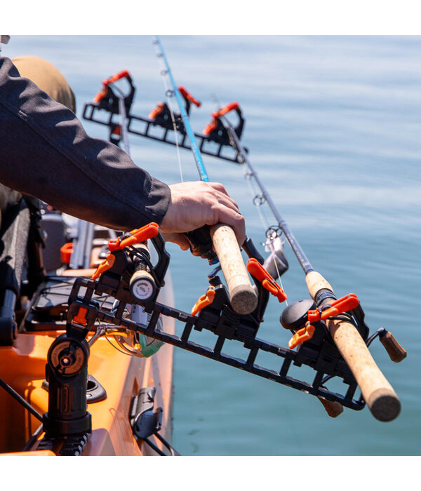 YakAttack SideStage Pro Rod Rack Includes 6 FlipGrips, 2 ClickTrac Rails, LNL Mount