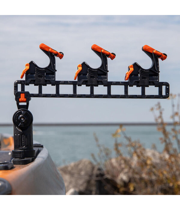 YakAttack SideStage Pro Rod Rack Includes 6 FlipGrips, 2 ClickTrac Rails, LNL Mount