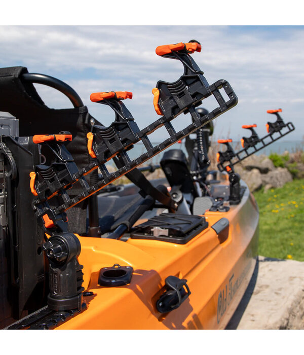 YakAttack SideStage Pro Rod Rack Includes 6 FlipGrips, 2 ClickTrac Rails, LNL Mount