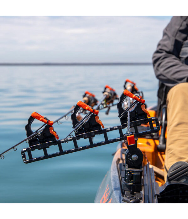 YakAttack SideStage Pro Rod Rack Includes 6 FlipGrips, 2 ClickTrac Rails, LNL Mount