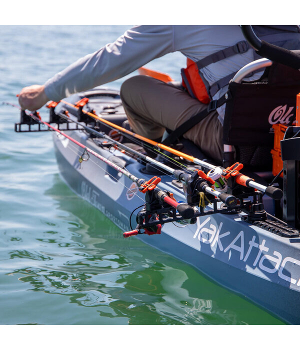 YakAttack SideStage Rod Rack Includes 6 Flipgrips, 2 ClickTrac Rails, Simple Track Mount