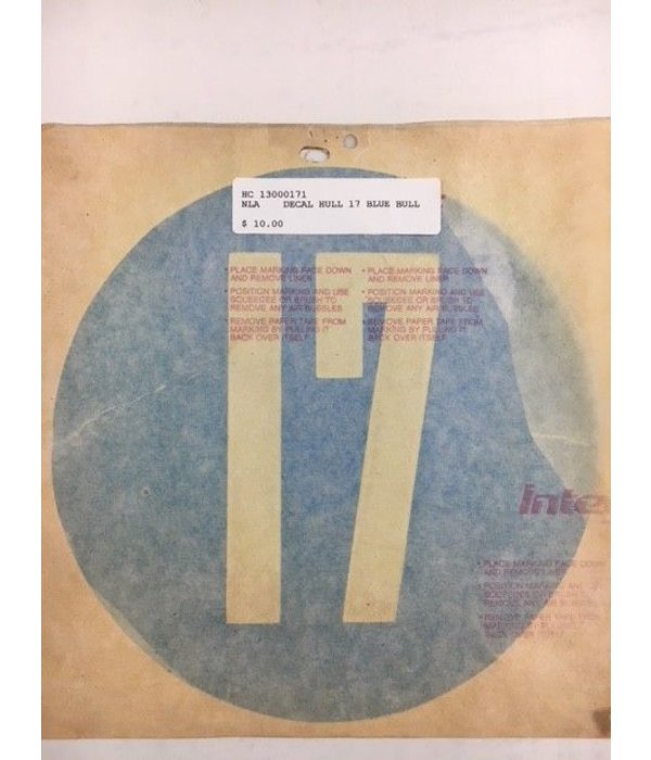 (Closeout) Decal "H17" Hull