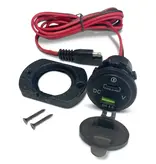 YakPower Dual USB-C And USB QC3.0 Fast Charging Port With Voltmeter