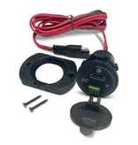 YakPower Dual USB-C And USB QC3.0 Fast Charging Port With Voltmeter