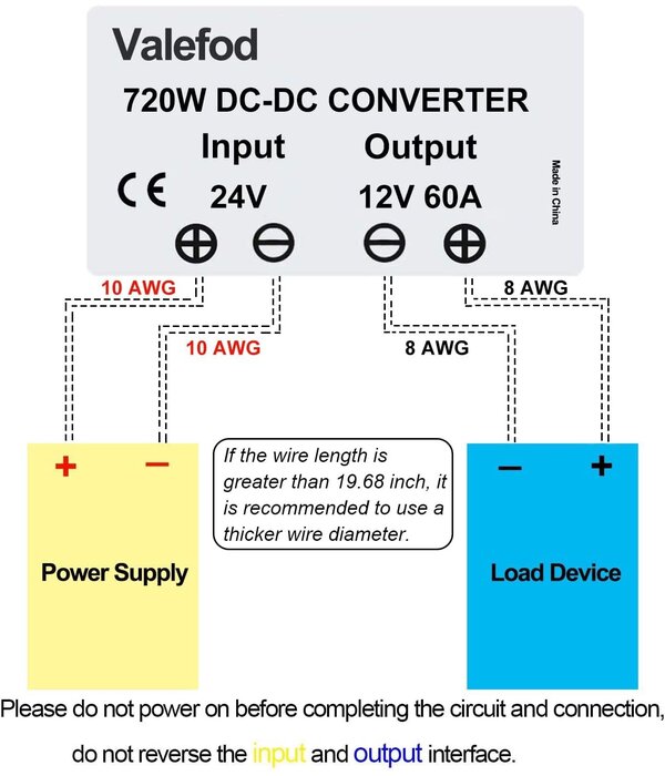 Valefod 24V To 12V Step Down Transformer DC To DC