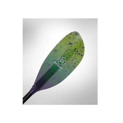 Werner Paddles (Closeout) Paddle Shuna Fiberglass 2-Piece Straight Standard Shaft Lime Drift