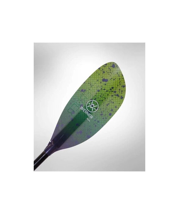 Werner Paddles (Closeout) Paddle Shuna Fiberglass 2-Piece Straight Standard Shaft Lime Drift