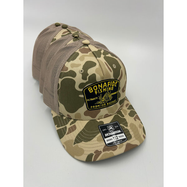 "Bonafide" Trucker Hat Premium Kayaks With Redfish Tail Camo