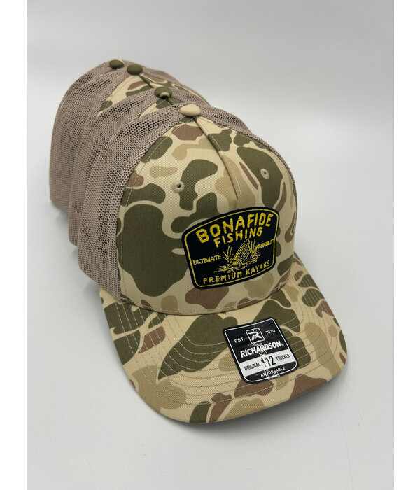 Bonafide "Bonafide" Trucker Hat Premium Kayaks With Redfish Tail Camo