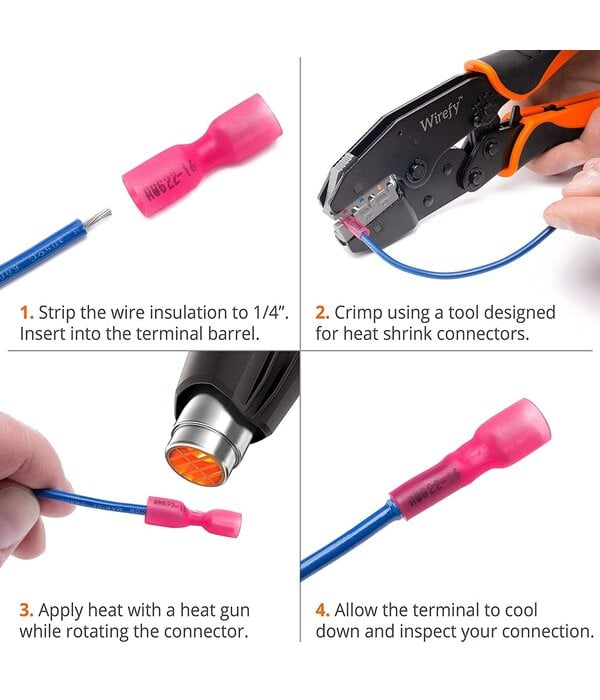 Heat Shrink Female Waterproof Connectors (Pack Of 4)
