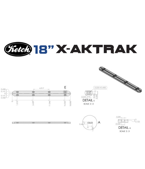 Ketch Boards 18" X-Aktrak Raw Aluminum (Single)