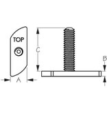 Sealect Designs 1/4-20 x 1.5 Threaded Track Slide Stud