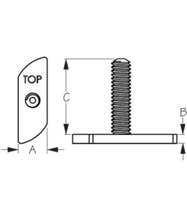 Sealect Designs 1/4-20 x 1.5 Threaded Track Slide Stud
