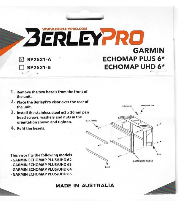 BerleyPro (Closeout) Garmin ECHOMAP PLUS 60 Series Visor