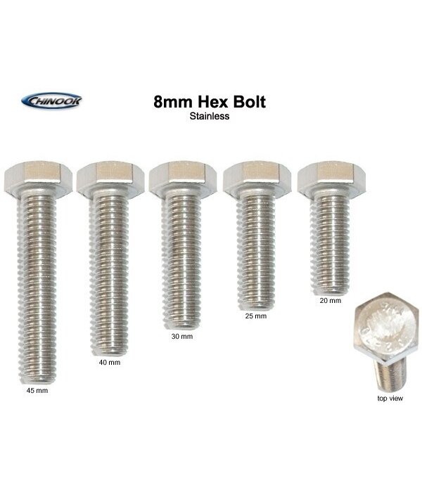 Chinook Hex Bolt 8mm x 40mm
