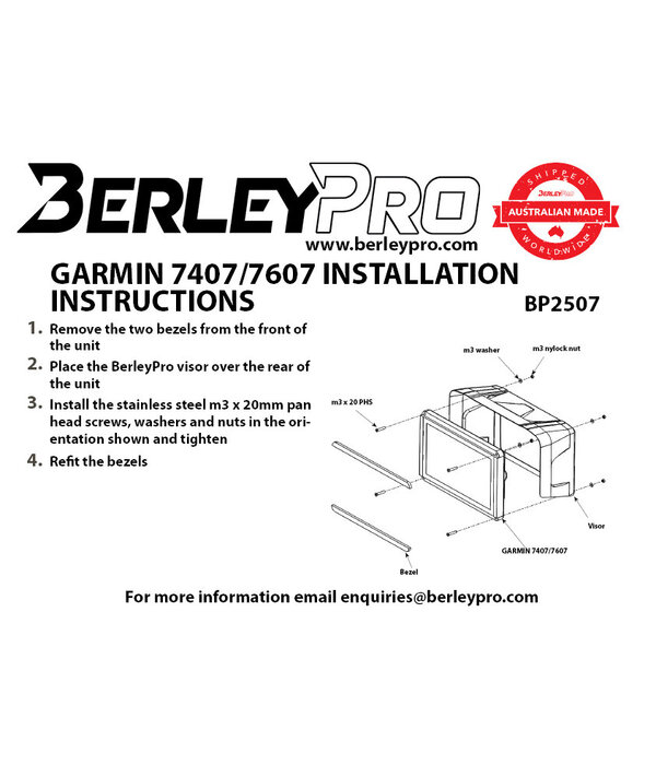BerleyPro (Closeout) Garmin GPSMAP 7407/7607 Visor