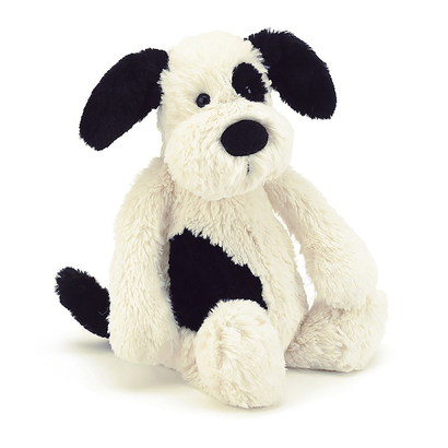 Jellycat Jellycat Bashful Black & Cream Puppy, Medium