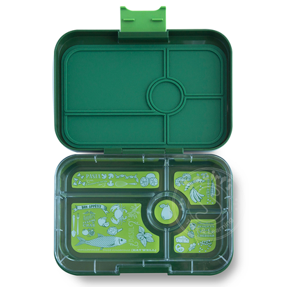 Yumbox YumBox Tapas 5 Compartment - Brooklyn Green w/ Bon Appetit Tray
