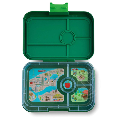 Yumbox YumBox Tapas 4 Compartment - Brooklyn Green w/ NYC Tray _