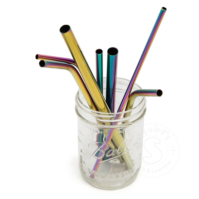 Life Without Waste Stainless Steel Straw, Rainbow Bent Medium