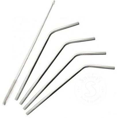 Onyx Stainless Steel Straws SHORT (4 pack with Brush)