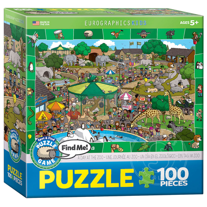Eurographics Eurographics Spot & Find A Day at the Zoo Puzzle 100pcs