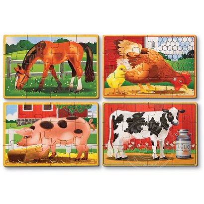 Melissa & Doug Melissa & Doug Farm Wooden Jigsaw Puzzles 4 - 12pcs in a Box